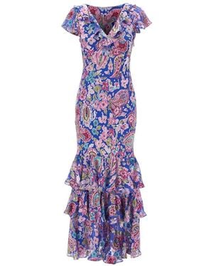 RIXO London Robe Amelle À Volants Superposés - Purple