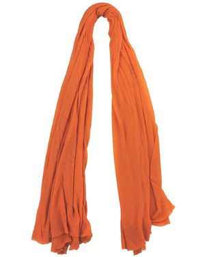 Botto Giuseppe Samll Fine-Knit Cashmere Scarf - Orange