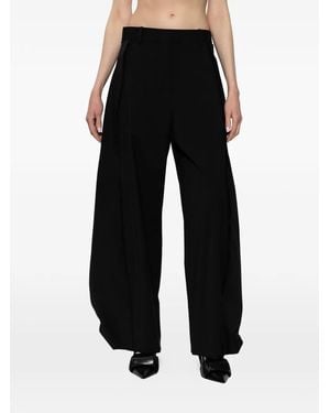 Loewe Wool Wide-Leg Trousers - White