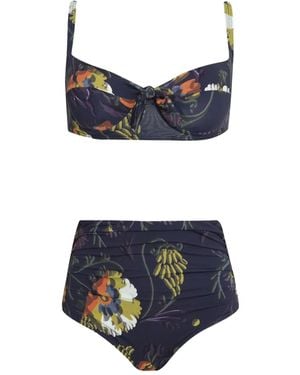 Brigitte Bardot Bikini con estampado floral - Azul