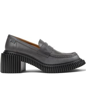 Camper Pix London Penny Leren Loafers - Grijs