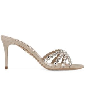 Aquazzura Tequila Crystal-Embellished Sandals - White