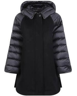 Moorer Hooded Quilted Jacket - Black