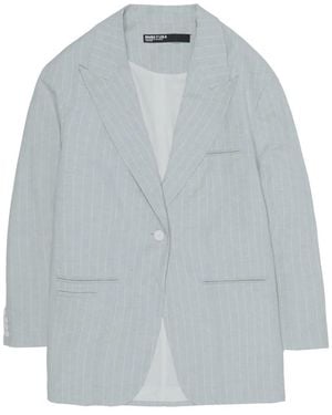Bimba Y Lola Pinstripe Single-Button Blazer - Grey