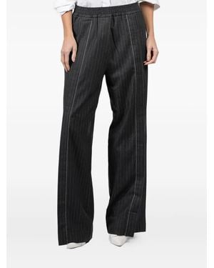 Isabel Benenato Pinstriped Pants - Black