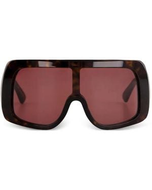 Emmanuelle Khanh Freedom Tortoiseshell-Effect Shield-Frame Sunglasses - Purple
