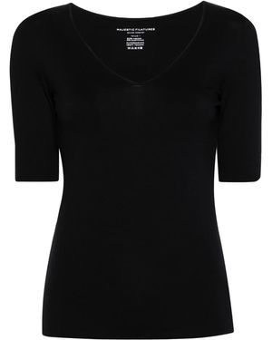 Majestic Filatures Vネック Tシャツ - ブラック