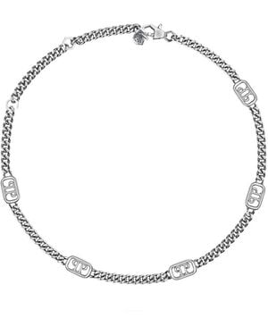Philipp Plein Lettering Logo-Chain Necklace - Metallic