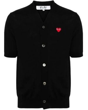 COMME DES GARÇONS PLAY Cardigan À Patch Logo Et Manches Courtes - Black