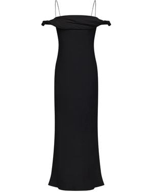 12 STOREEZ Toscana Draped-Neck Dress - Black