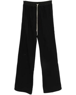 Rick Owens Wide Pusher Press-Stud Track Trousers - Black
