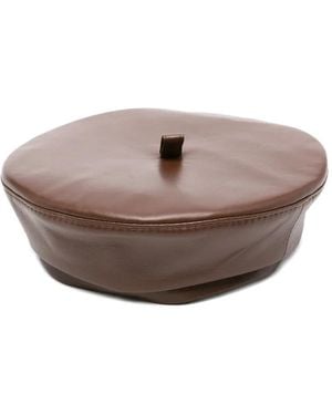 Ruslan Baginskiy Leather Beret - Brown