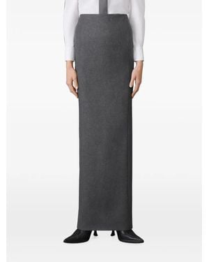 Thom Browne Wool Flannel Pencil Maxi Skirt - Gray