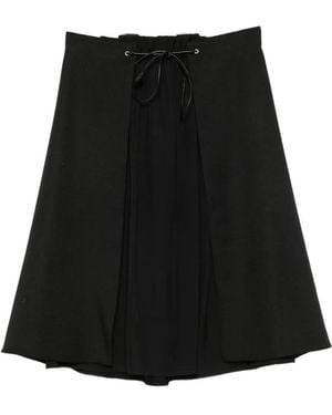 Moncler Drawstring Layered-Detail Midi Skirt - Black