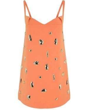 Alexis Larsen Metallic-Embellished Dress - Orange