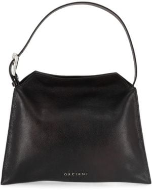 Orciani Small Trinity Lagoon Leather Shoulder Bag - Black