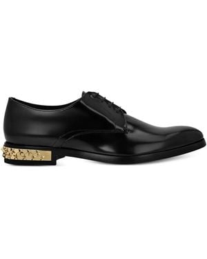 Philipp Plein Star Stud-Embellished Leather Derby Shoes - Black