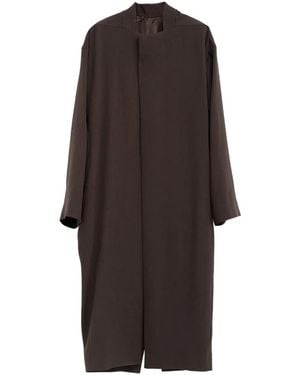 Rick Owens Cappotto Con Spacco Centrale - Marrone