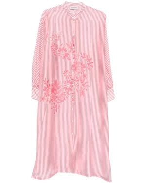 ERMANNO FIRENZE Gestreiftes Midikleid - Pink