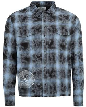 MIDNIGHT RODEO Graphic-Print Flannel Shirt - Blue