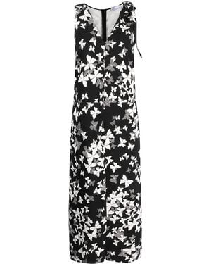 RED Valentino Mono largo con mariposa estampada - Blanco