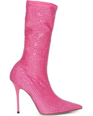 Gedebe Crystal-Embellished Boots - Pink
