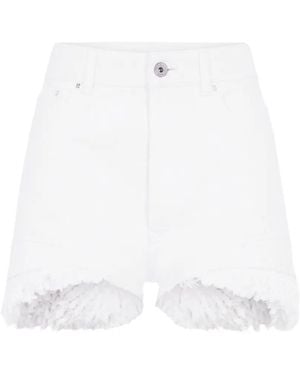 Rabanne Pantalones Vaqueros Cortos Con Flecos - Blanco