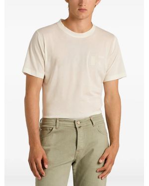 Kiton Camiseta Con Logo Bordado - Blanco