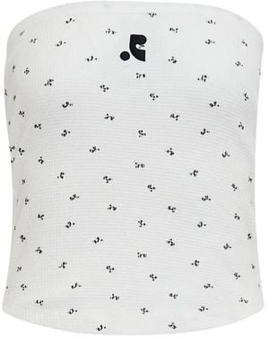 Rest&Recreation Logo-Pattern Tube Top - White