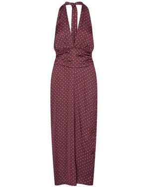 ROTATE BIRGER CHRISTENSEN Dot Halterneck Scarf Dress - Purple