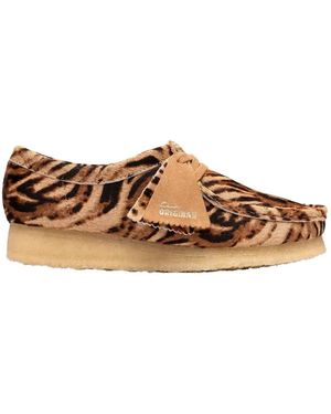 Clarks Wallabee Tiger-Print Loafers - Brown