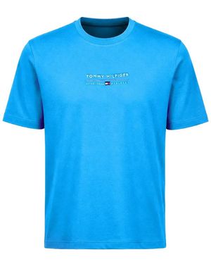Tommy Hilfiger Logo-Embroidered Cotton T-Shirt - Blue