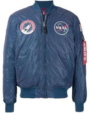 Alpha Industries Nasa-Patch Bomber Jacket - Blue