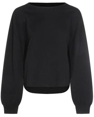 Thom Krom Cuffed Cropped Sweatshirt - Black