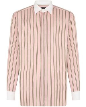Tom Ford Striped-Pattern Shirt - Pink