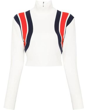 Gucci Sylvie-Web Knitted Cropped Top - Red