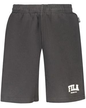 Fila Logo-Print Cotton Shorts - Grey