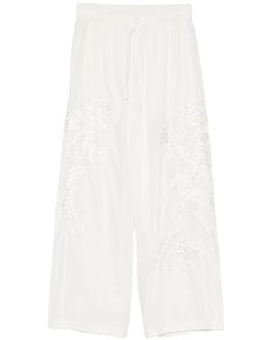P.A.R.O.S.H. Ninja Embroidered Trousers - White