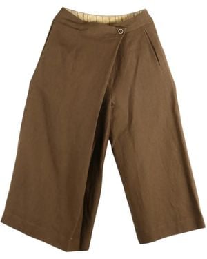 Uma Wang Asymmetric Wide-Leg Pants - White