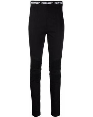 Philipp Plein Logo-Waistband Jeggings - Black
