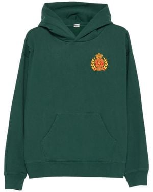 Sporty & Rich Ny Crest Embroidered Hoodie - Green