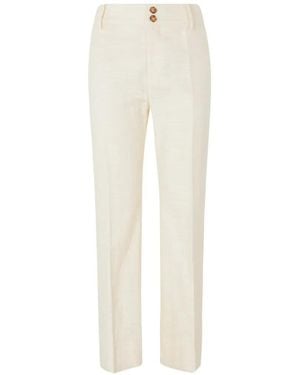 La DoubleJ Hendrix Button-Fastening Straight-Leg Trousers - White