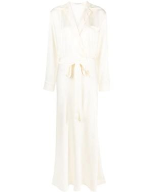 Philosophy Di Lorenzo Serafini Notched-Lapels Satin-Finish Dress - White