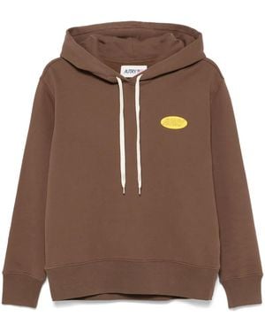 Autry Printed Logo Hoodie - Brown