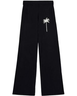 Palm Angels Palm Tree Knitted Trousers - Blue