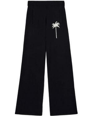 Palm Angels Palm Tree Knitted Trousers - Blue