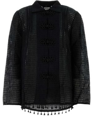 Bode Surrey Frog-Fastening Shirt - Black