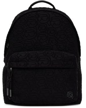 KARL LAGERFELD Ikonik-Monogram Backpack - Black