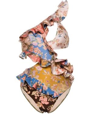 Zimmermann フローラル ラッフル ワンピース水着 - マルチカラー