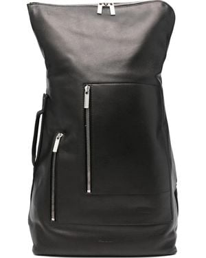 Rick Owens Cargo zip-fastening leather backpack - Schwarz